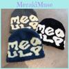 Minimalist Hat Knit Embroidered Letters Meaulp Winter Warmth Protection Earmuff