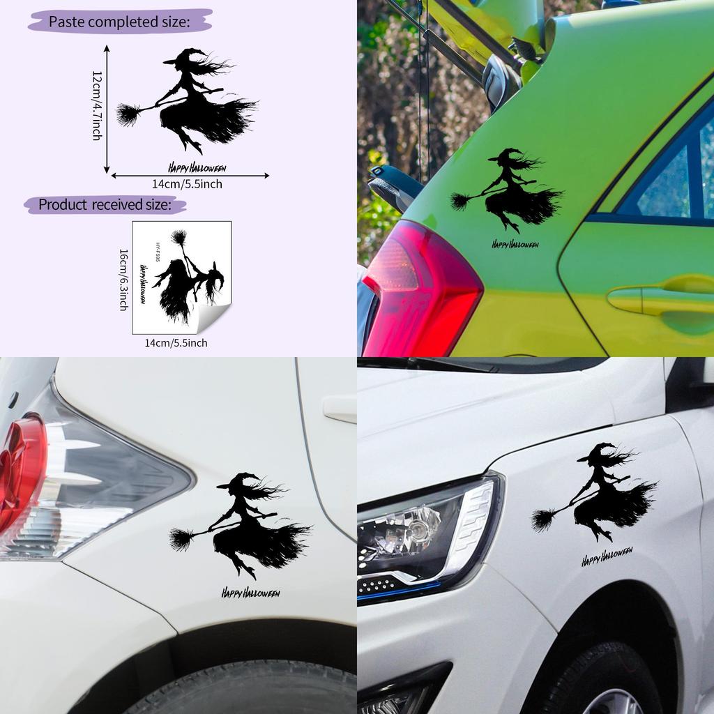 Modern Minimalist Pvc Halloween Witch Car Sticker Wall Decor For Living Room