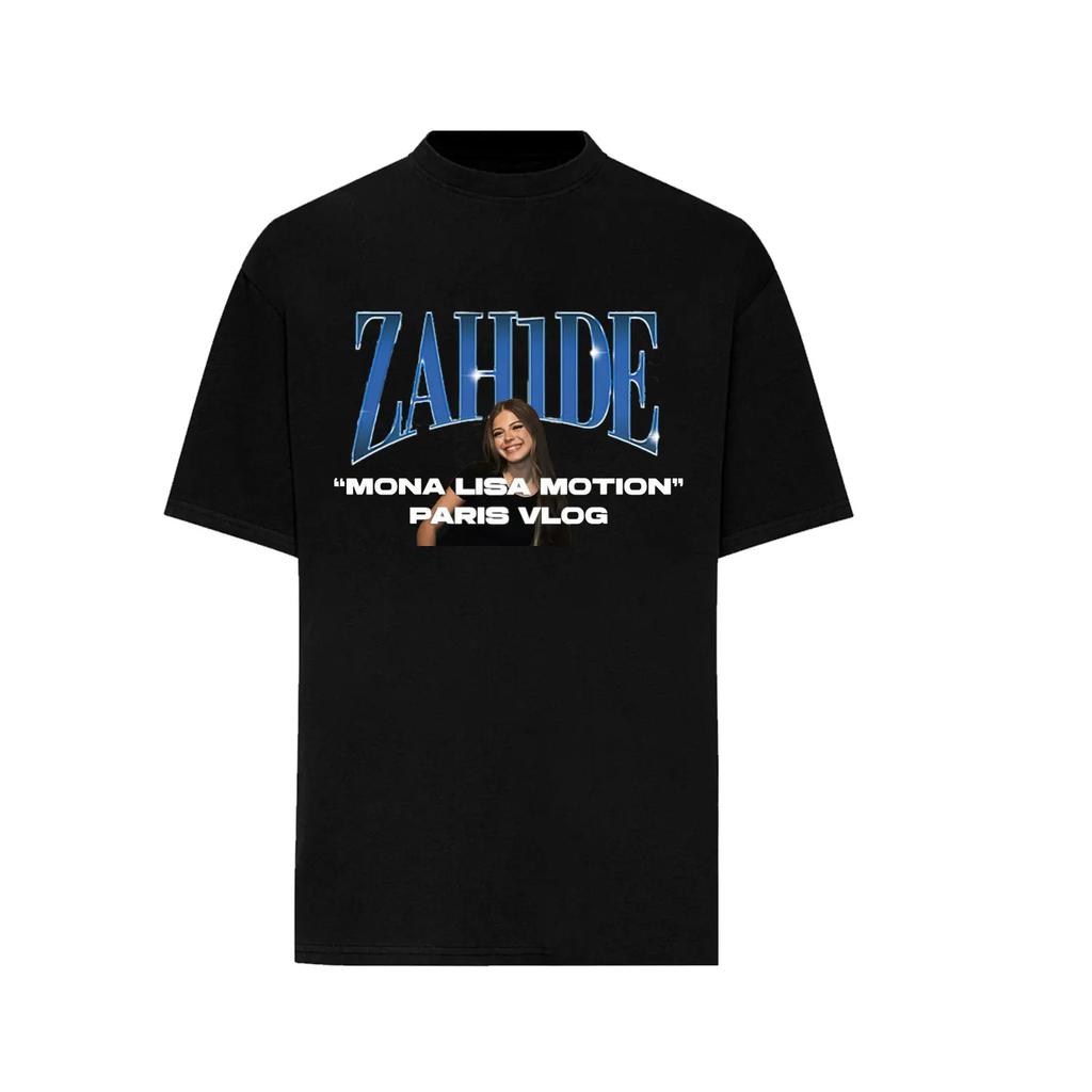 Trendy German Singer Zahide Print T-shirt Short Sleeves Cotton Oversized Merch Tee Tik Tok Ins Star Men Women Unisex Black Tees