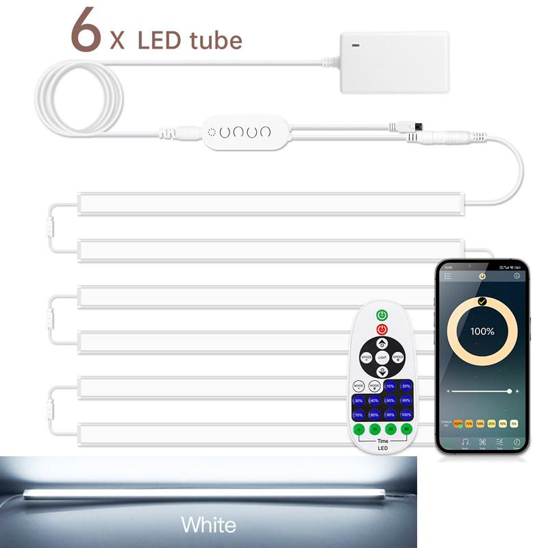 Wireless Bluetooth Remote Control Under Cabinet LED Unit Lights Bar 12V Dimmable Aluminium Tube For Kitchen Counter Closet Lamp