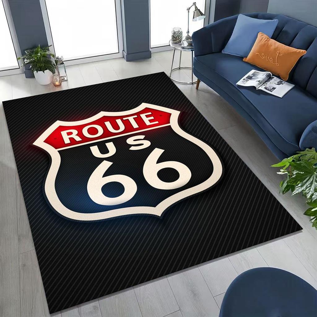 3D ретро ковер Route 66 Америка Историческая Мать-дорога для спальни, гостиной, дивана, дома, коврик для прихожей, Декор, Большой детский нескользящий коврик для пола