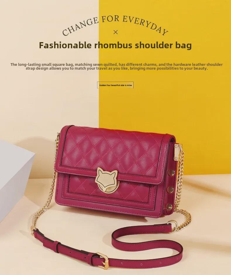 2024 Новая Мода Женская Сумка Кроссбоди с Цепочкой и Черными Бриллиантами - Продвинутый Стиль для Поездок