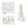Music Theme Guitar & Notes Fondant Silicone Mold for Cake and Chocolate Decoration