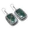 Indian Moss Agate Handmade 925 Sterling Silver Jewelry Earring 2.01" G6y63