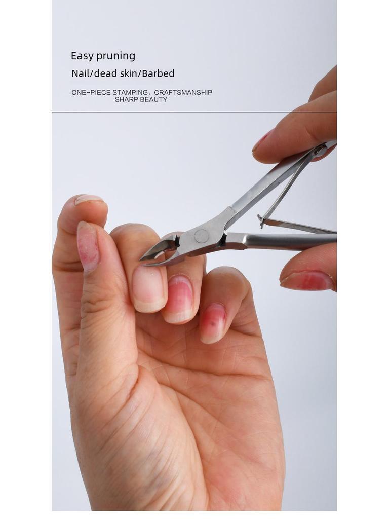 Украинско-российские матовые щипцы для кутикул из нержавеющей стали и профессиональные ножницы с зазубринами