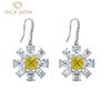 925 Sterling Silver Ring Flower Shape Elegant Luxury Drop Earrings For Women Fine Concise Chic High Grade Jewelry Gift