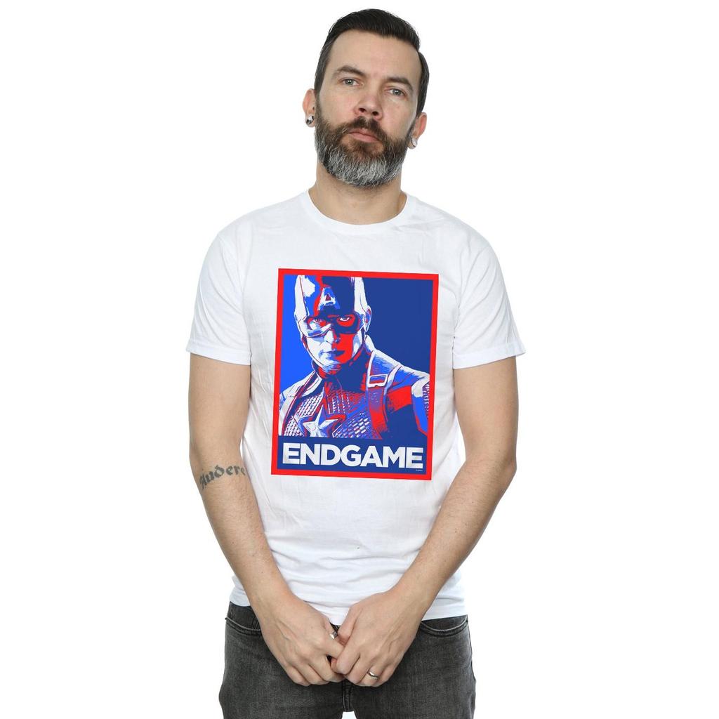 Marvel Mens Avengers Endgame Captain America Poster T-Shirt