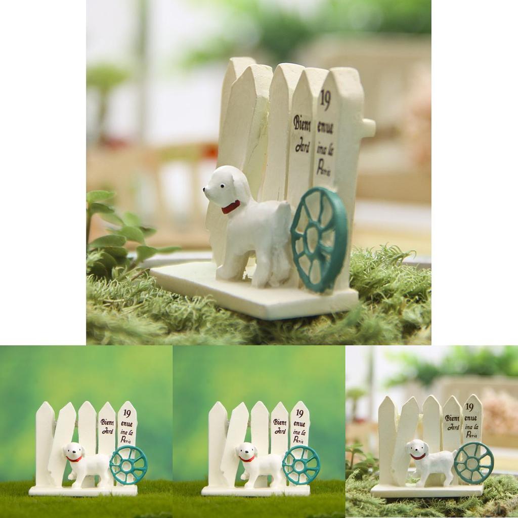 Resin Dog Fence Garden Accessory For Plant Arrangement And Corporate Gift Use