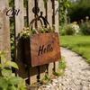 Purse-shaped Flower Pot Handbag Planter, Rustic Metal Purse Box with Curved Handle, Double-Sided Hello Mini Welcome Design Vintage Farmhouse