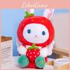 Cute And Fluffy Strawberry Rabbit Plush Toy Ideal Decorative Pillow Home For