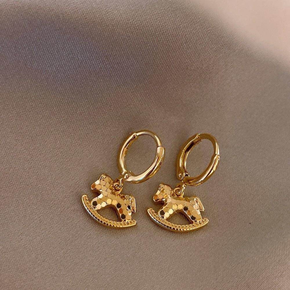 Chinese Horse New Year Zodiac Horse Earrings Rocking Pony Drop Earrings New Year Gift