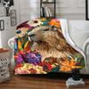 1Pc Capybara Colorful Flowers Flannel Blanket, Soft And Comfortable, Casual Warm, Camping Travel, Christmas, Halloween Xmas Gift. G1302