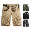 Men Cargo Shorts Mid-rise Button Zipper Closure Casual Shorts with Multi Pockets