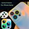 2-3Pcs Night Light Luminous Tempered Glass Camera Lens Protector for IPhone 13 14 11 15 Pro Max Plus 12 Mini Ring Lens Cover