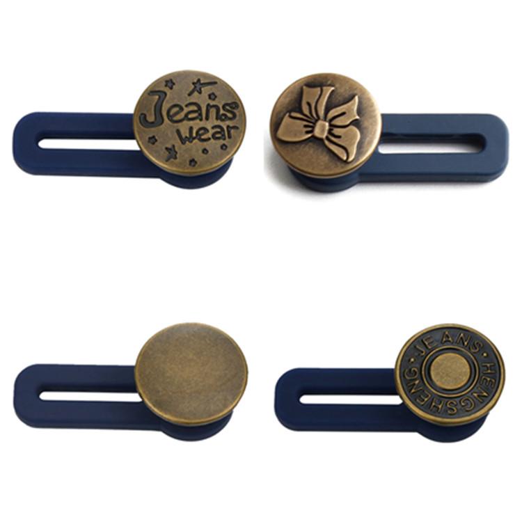 4 шт./компл., 17 мм, швейные пуговицы, регулируемая разборка, выдвижная джинсовая пуговица на талии, металлические удлиненные пряжки, расширитель пояса для брюк