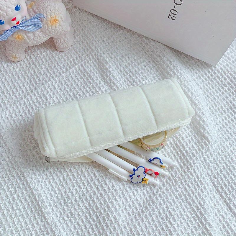 Kawaii Pencil Case Pillow Bag Large Capacity Short Fluff Bag for Supplies Stationery Box Cosmetic Bag