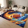 American Football Theme Soft Crystal Velvet Rug Custom Name & Text Print Non Slip Floor Rug for Bedroom Living Room