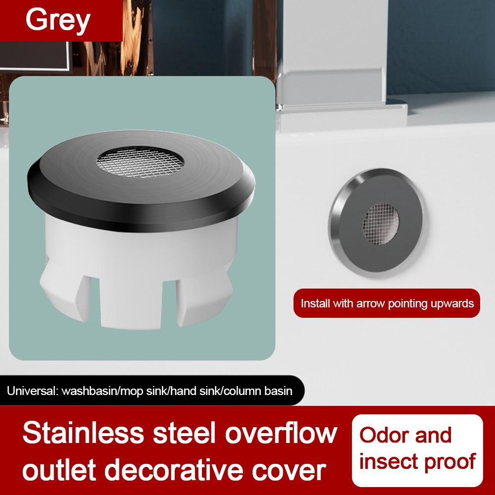 Round Sink Overflow Covers Replacement Sink Hole Cover  Kitchen Bathroom Supplies