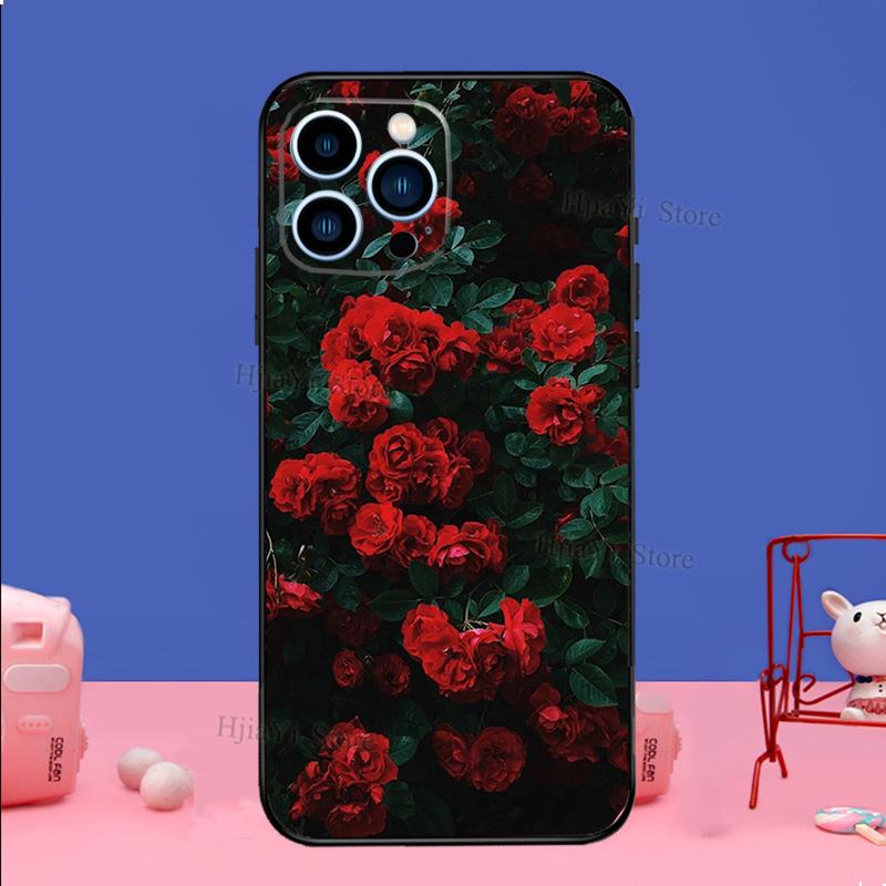 Чехол для телефона с цветком и красной розой для iPhone Samsung Galaxy Redmi Xiaomi Oppo OnePlus Note SA 7 8 9 10 11 12 13 14 20 21 22 23 53 54 Pro Max Plus Ultra
