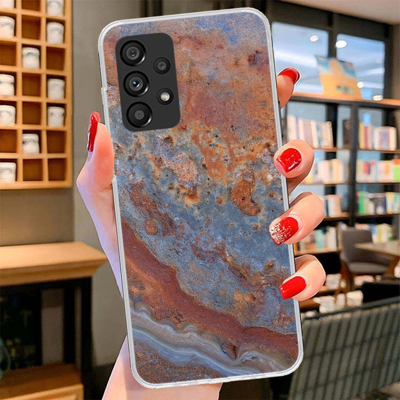 Vintage Industrial Style Rusty Pattern Phone Case For Samsung Galaxy A12 A22 A32 A52 A72 A02S Phone Case Note 20 Ultra 10 S10 Pl