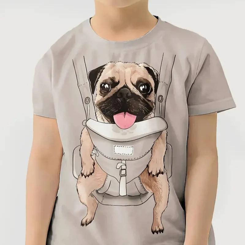 Ретро 3D принт повседневная детская одежда топ футболка футболка животные дети мальчик аниме футболки с коротким рукавом