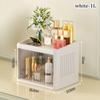 Foldable Cosmetics Storage Boxes Double Door Acrylic Skincare Organizer Case Household Multi Layer Stationery Organize Shelves