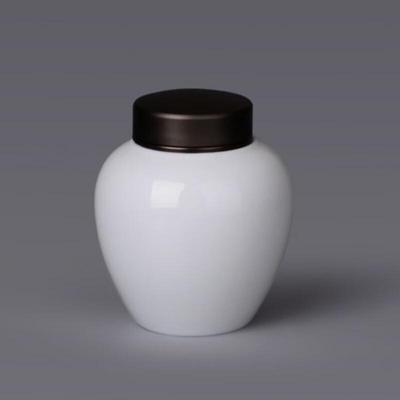 Керамическая банка для хранения чая Shangqi с жестяной крышкой