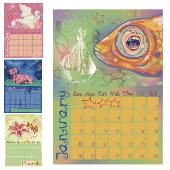 2026 Настенный календарь на спирали с января по декабрь 12 месяцев Ежемесячный планировщик расписания Дом Офис Календарь с художественными иллюстрациями