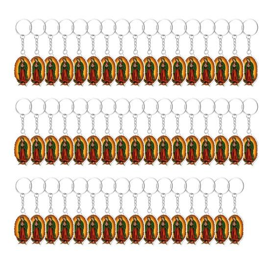 Религиозный брелок для мужчин женщин католический сувенир с Девой Марией христианский акриловый брелок маленькие подарки для гостей на крещение