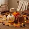 Soft Flocked Faux Pumpkin Tabletop Decor Halloween Artificial Decoration  Thanksgiving Decor