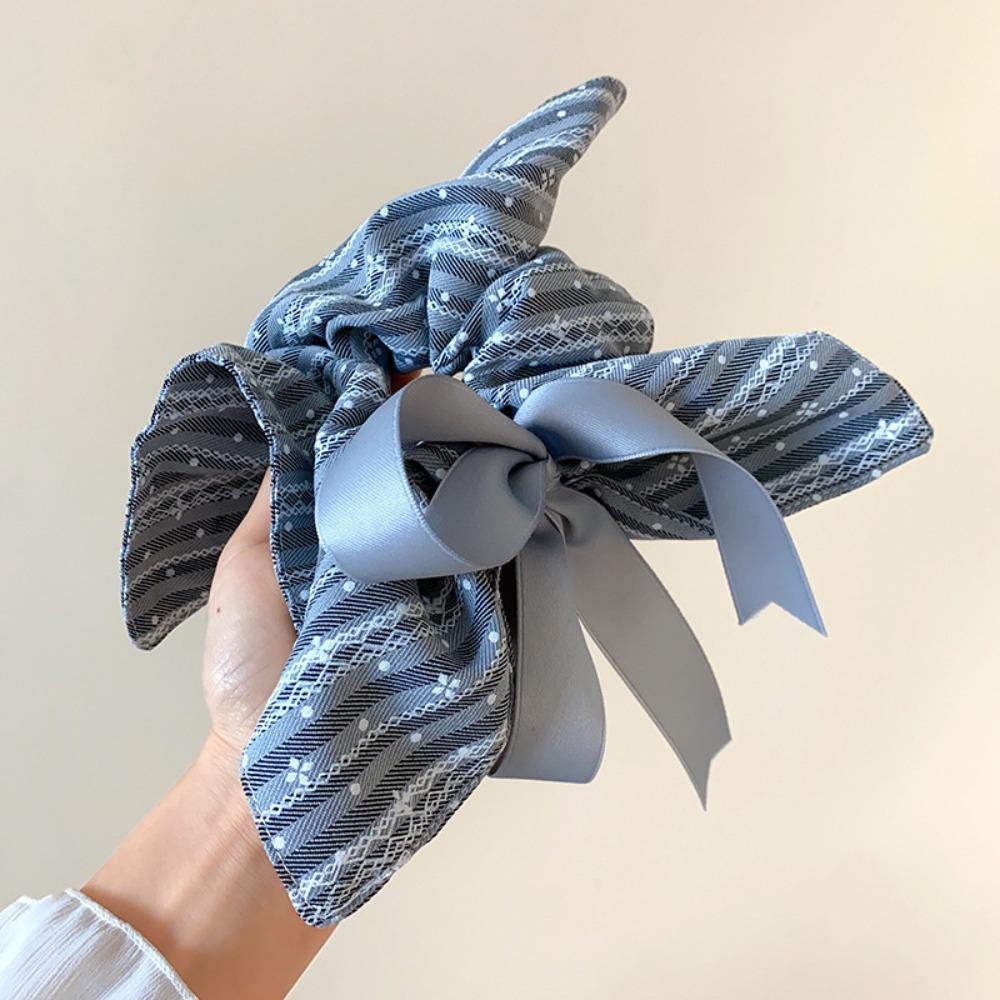 Elastic Plaid Silk Ribbon Scrunchies Korean Style Large Intestine Hair Ring Daily