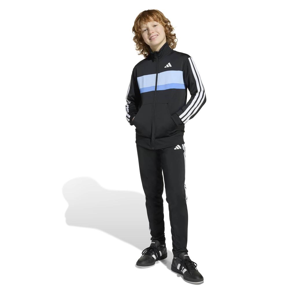 Детский спортивный костюм Adidas Tiberio (KQG66) - Верх Черный/Светящийся синий/Синий фьюжн/Белый, Низ Черный/Белый (KB7327)