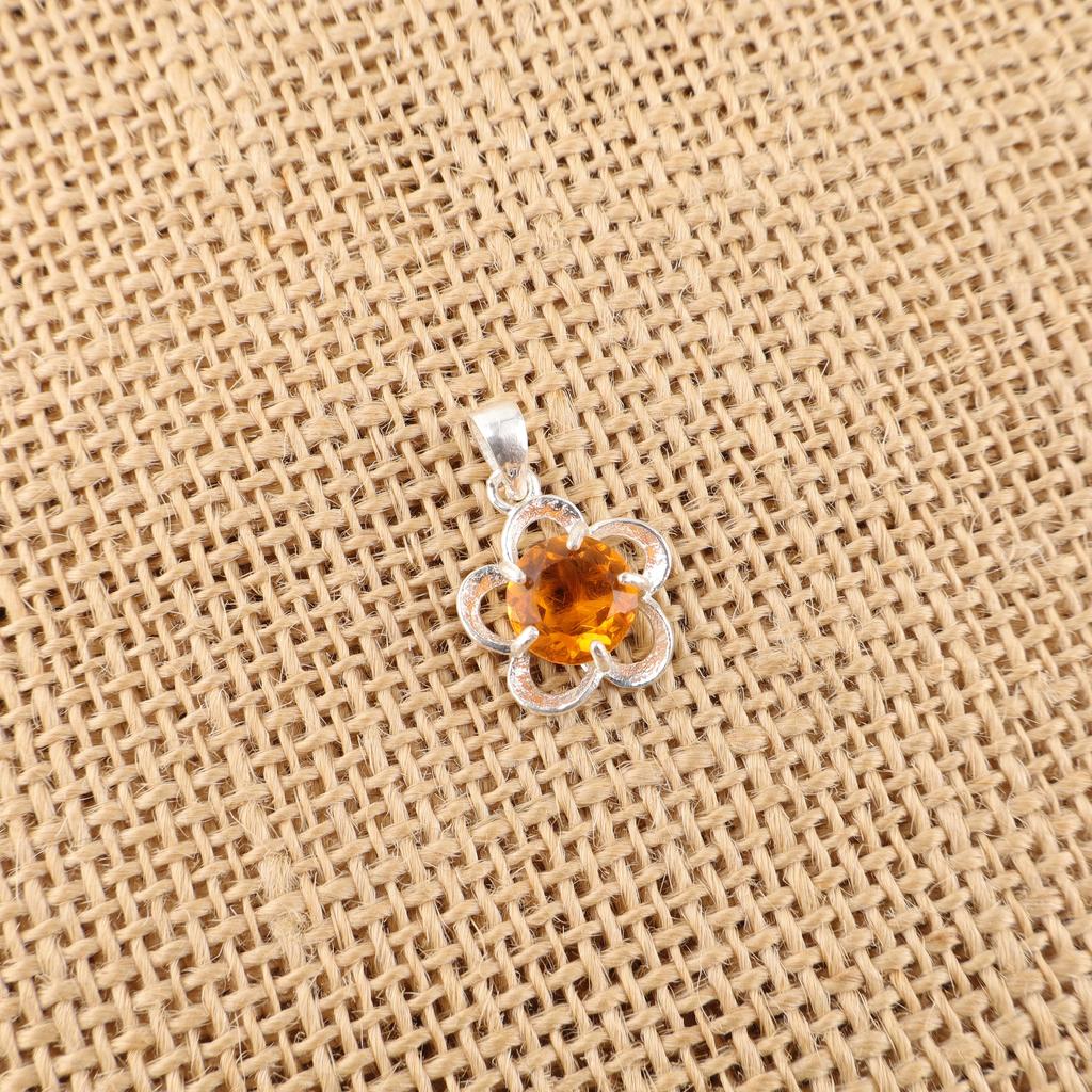 Citrine Pendant Gemstone Jewelry, 925 Solid Sterling Silver Pendant, Handmade Jewelry Birthstone Pendant, Gift For Him