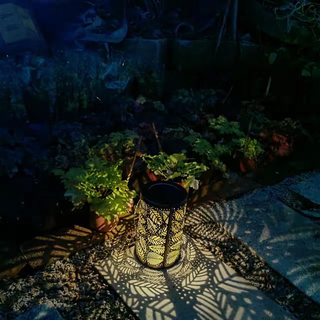 Solar lamp portable leaf hollow projection lamp courtyard landscape garden decorative outdoor lamp