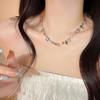 New Colorful Crystal Necklace Bracelet Chain for Women Elegant Clavicle Chain Irregular Zircon Necklace Party Jewelry Gift