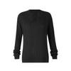 Womens V-Neck Knit Sweater With Cable Loose Fit Casual Pullover In Acrylic Winter
