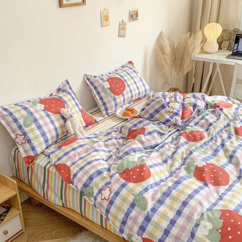 Four-piece Bedding Set Cute Style Double Duvet Cover Bed Linen Set Student Dormitory
