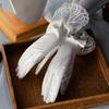 Lace Mesh Wedding Gloves Bow Pearl Chiffon Gloves Vintage Wedding Accessories  Prom Cosplay