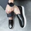 Fashion Genuine Leather Shoes Korean Trend Comfortable Loafer Men Shoes British Fashion Men Black Sneakers New Moccasins Men Flast