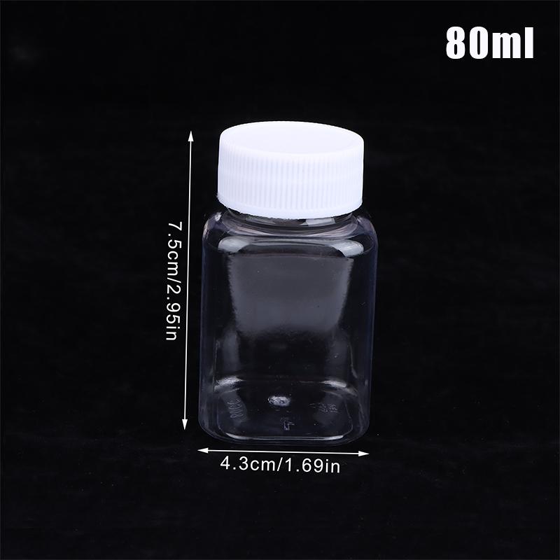 15-500Ml Transparent Plastic Bottle Wide Mouth Medicine Bottle With Screw Lid Seal Vials Liquid Reagent Container Food Grade