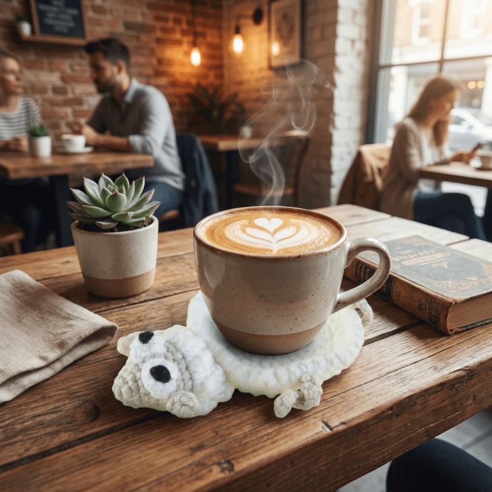 Cartoon Knitted Cup Mat Funny Heat Resistant Pat Unique Water Cup Mat Home Decor