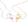 Magnetic Love ECG Diamond Titanium Couple Pendant with Chain Niche Design Clavicle Necklace Pair