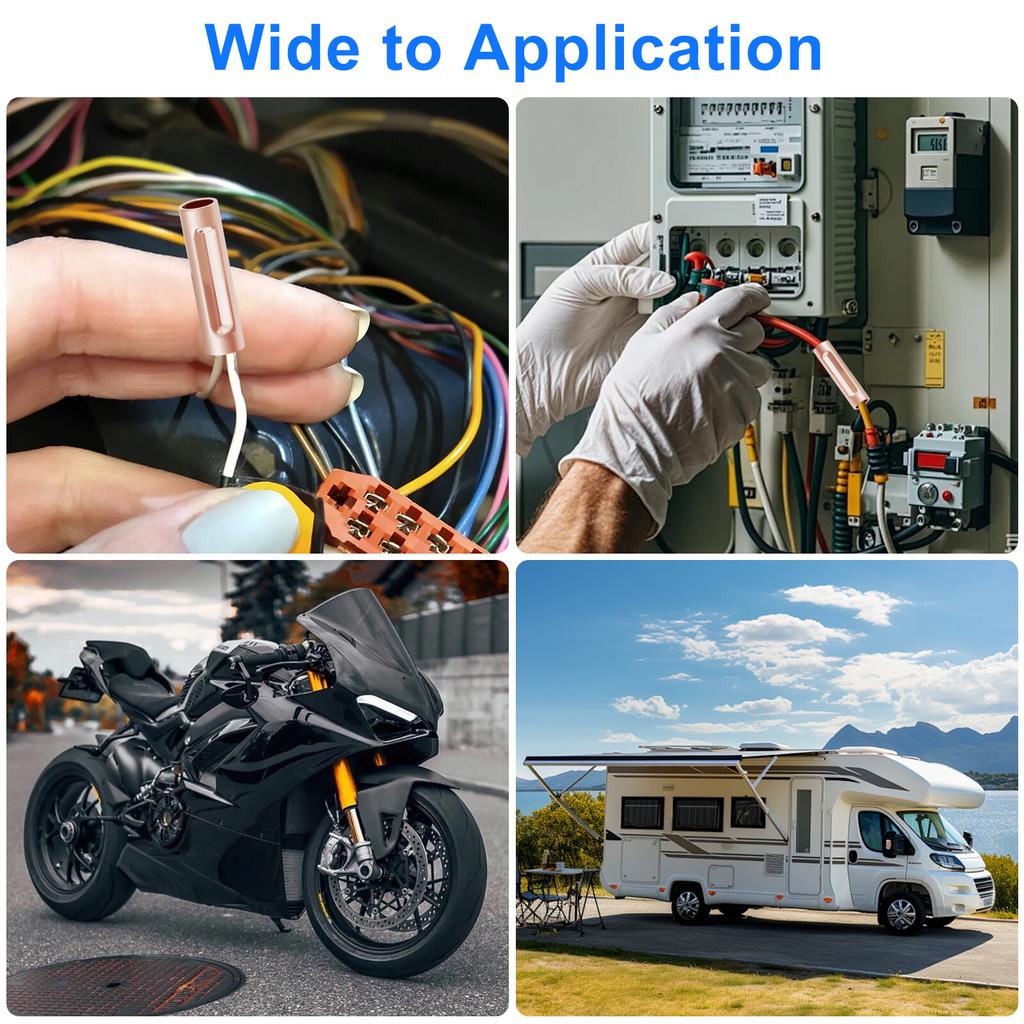 Набор из 250 шт. кабельных наконечников 7 размеров, медные обжимные соединители, неизолированные, с термоусадочной трубкой, электрические клеммы