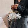 Luxurious Gold Sequins Evening Clutch Bag for Women Shoulder Chain Bags Small Party Bag