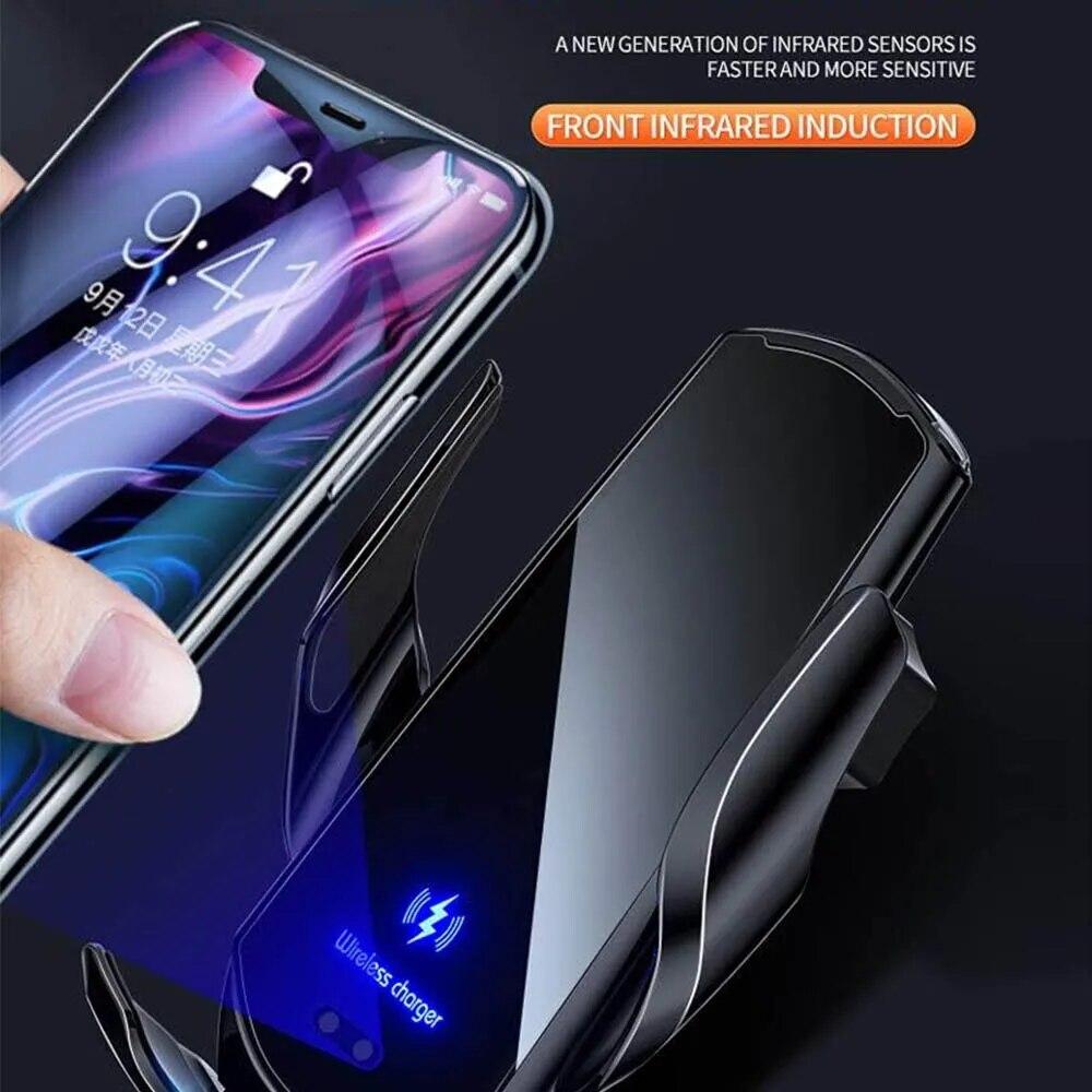 Q3 Smart Sensor Автомобильное беспроводное зарядное устройство для телефона 15 Вт Быстрая зарядка Автоматический зажимной автомобильный держатель для телефона для iPhone и всех Android с поддержкой Qi