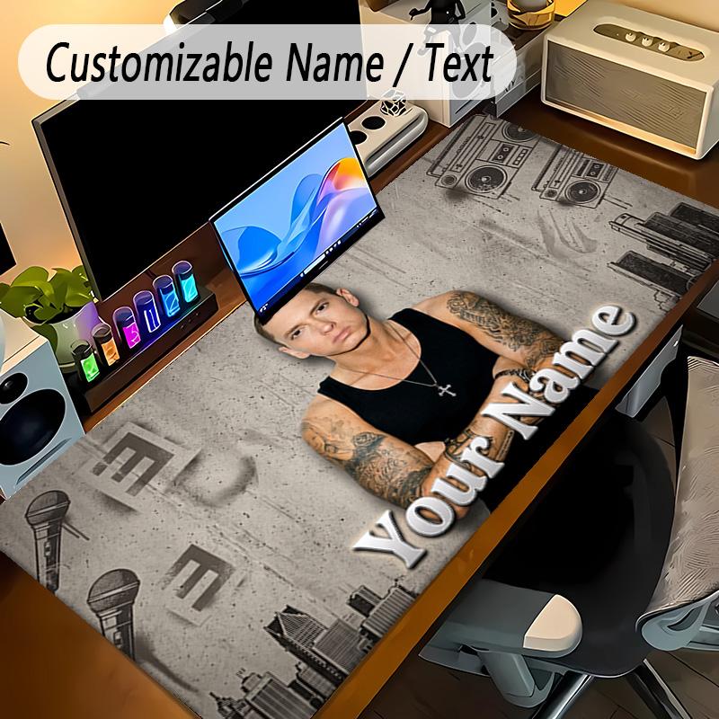 Large Mouse PadEminem Custom Name Text Personalized Desk Mat Non Slip Gaming Pad