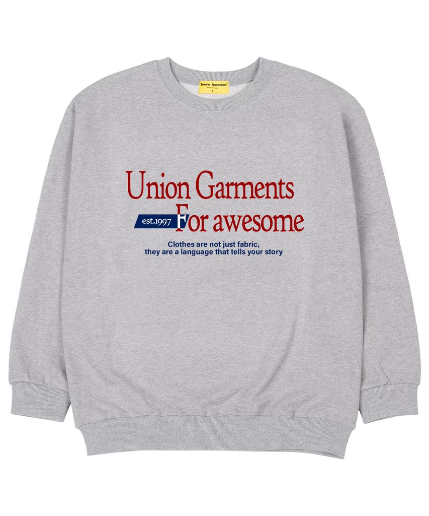 UNION GARMENTS Paul Awesome Garments Terry Oversized Sweatshirt Gray