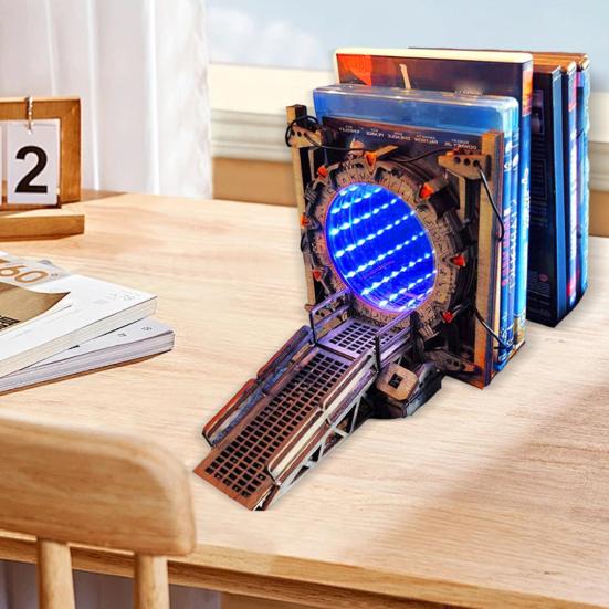 Подставка для книг Stargate LED Light Up Cross-Border Time Tunnel Design, конструкция из липы, книжная полка, игровой стенд