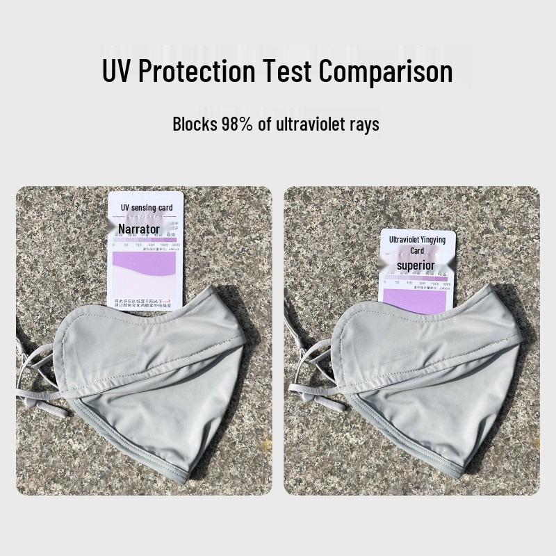 Женская маска для лица из ледяного шелка с защитой от УФ-лучей - Дышащий нейлон с градиентом румянца