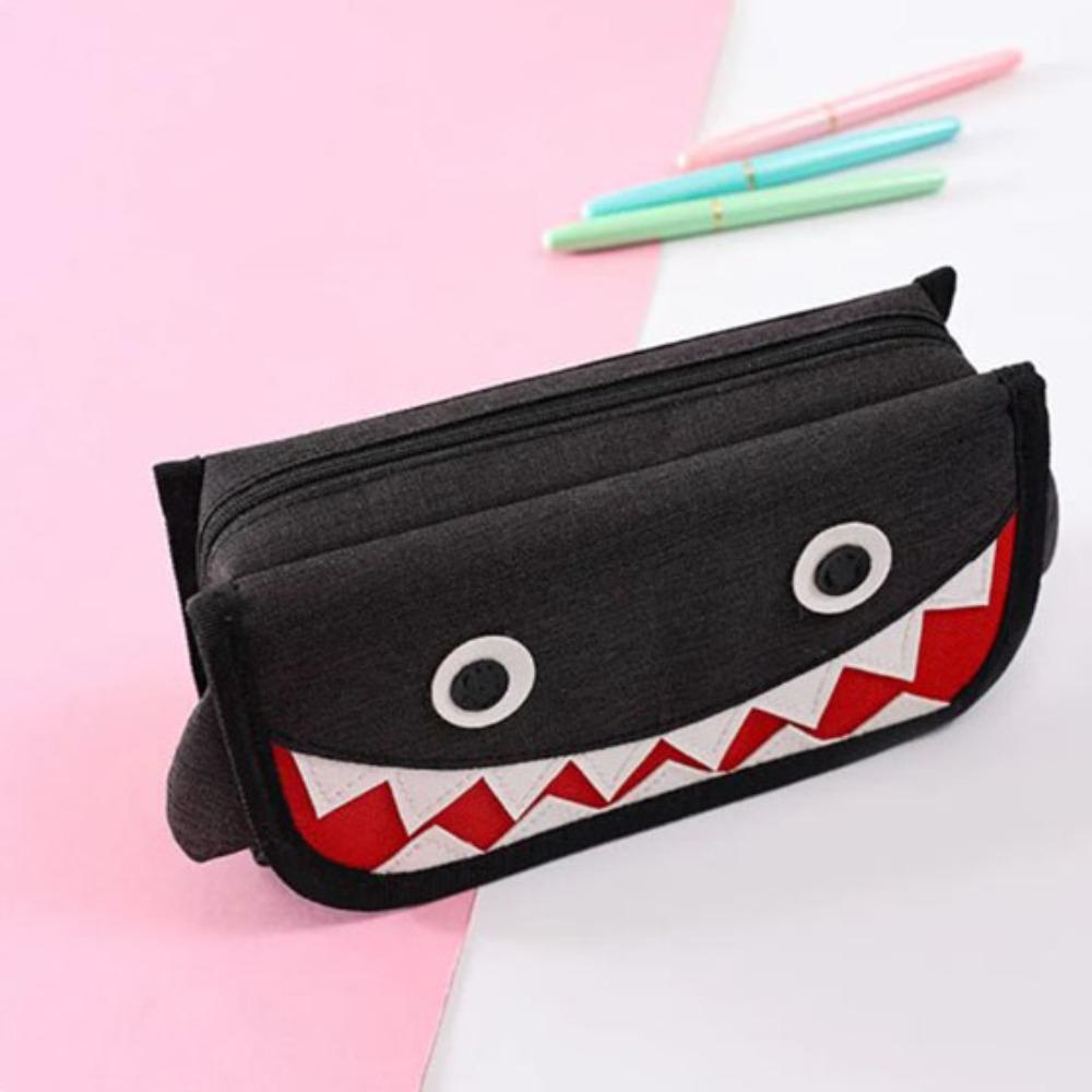 Oxford Cloth Pencil Case Large Capacity Large Capacity Pen Case Durable Shark Pencil Bags